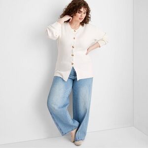 Women's Long Sleeve Nipped Waist Cardigan
- Future Collective White XXL